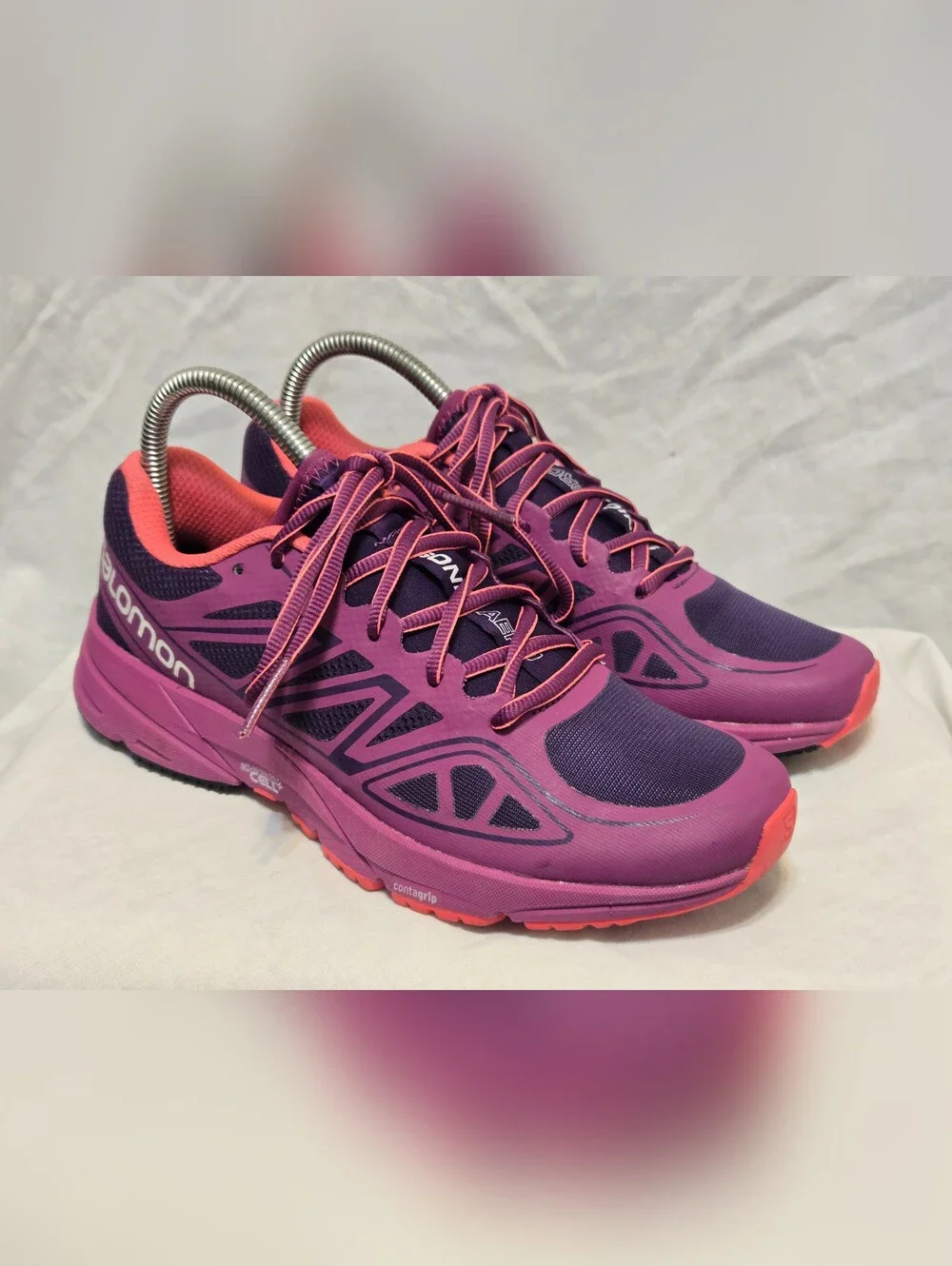 Salomon Sonic Aero Womens Cosmic Purple/pk Ortholite Running Shoes  US 7